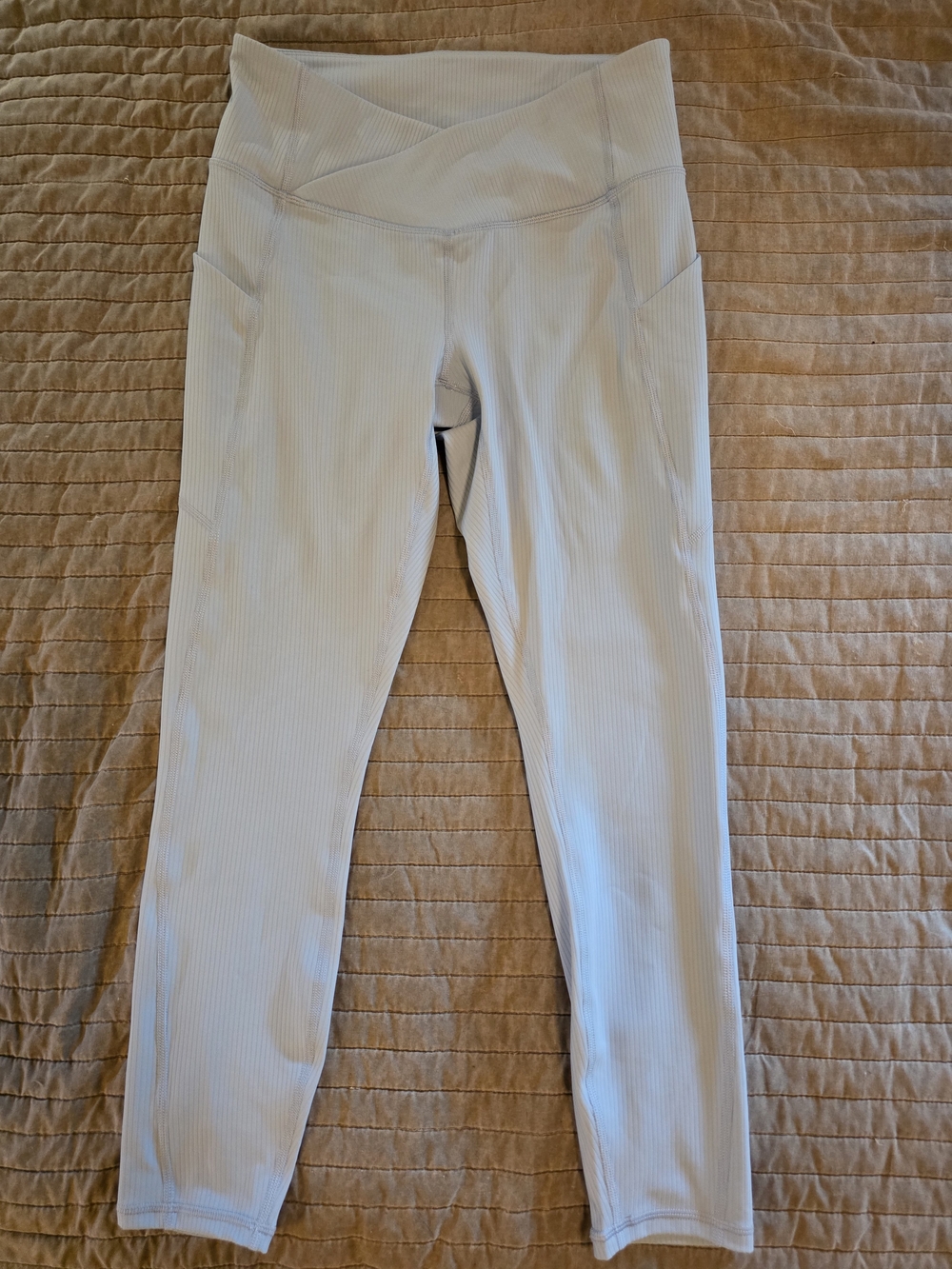 Fabletics Light Blue Ribbed Leggings